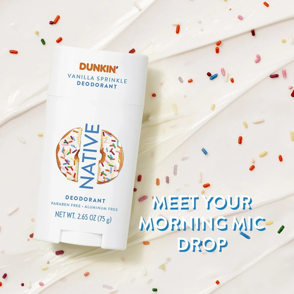 Native x Dunkin Vanilla Sprinkle Aluminum Paraben Free Deodorant 2.65oz - 2 Pack - Picture 4 of 8